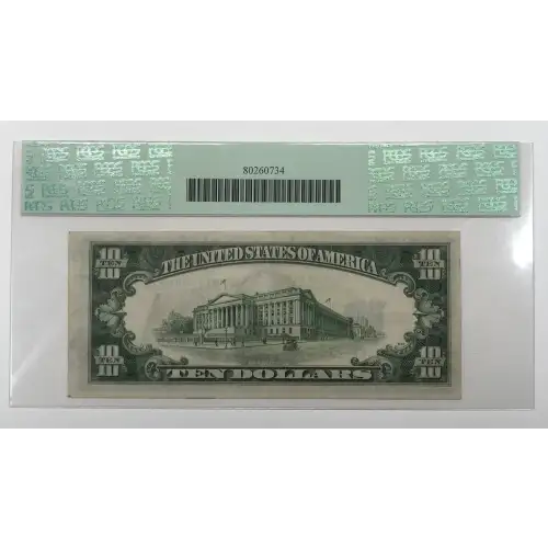 $10 1934-A yellow seal Emergency Notes Issued During WW2 2309 (2)
