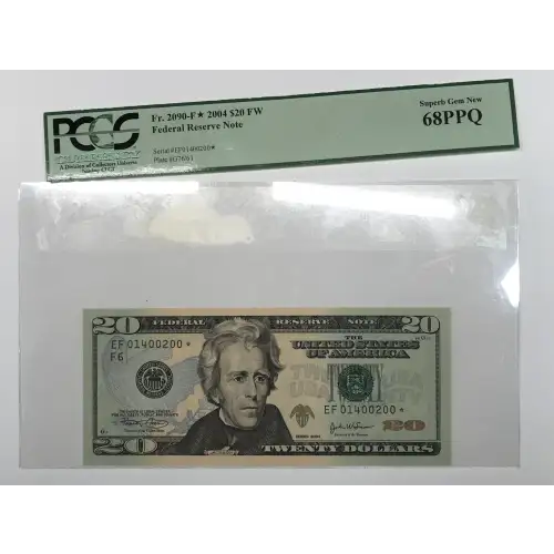 $20 2004 blue-Green seal. Small Size $20 Federal Reserve Notes 2090-F* (3)