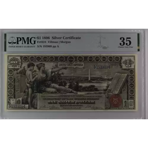 $1 1896 Small Red with rays Silver Certificates 224