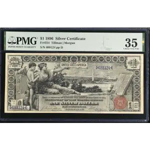 $1 1896 Small Red with rays Silver Certificates 224