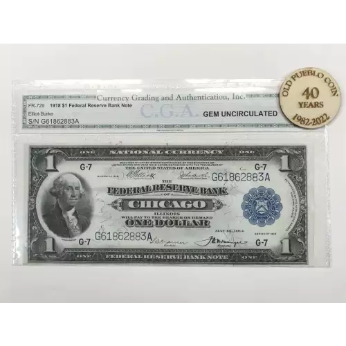 $1 1918  Federal Reserve Bank Notes 729