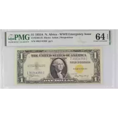 $1 1935-A yellow seal Emergency Notes Issued During WW2 2306
