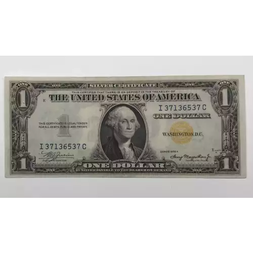 $1 1935-A yellow seal Emergency Notes Issued During WW2 2306