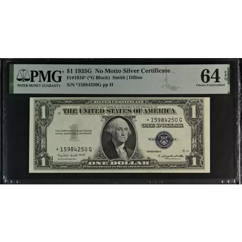 $1 1935-G blue seal. Small Silver Certificates 1616*