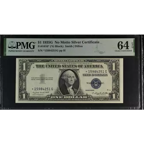 $1 1935-G blue seal. Small Silver Certificates 1616*