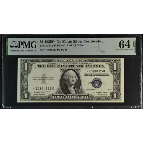 $1 1935-G blue seal. Small Silver Certificates 1616*