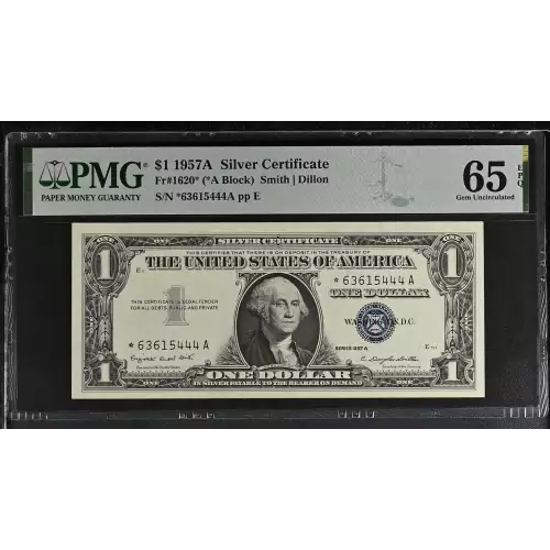 $1 1957-A blue seal. Small Silver Certificates 1620* (3)