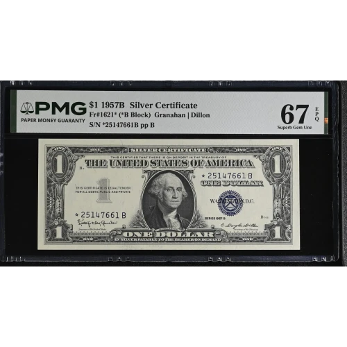 $1 1957-B blue seal. Small Silver Certificates 1621* (2)