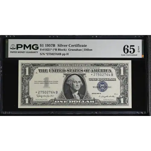 $1 1957-B blue seal. Small Silver Certificates 1621* (2)
