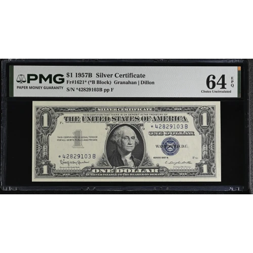 $1 1957-B blue seal. Small Silver Certificates 1621* (2)