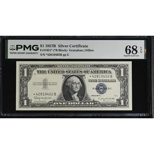 $1 1957-B blue seal. Small Silver Certificates 1621* (2)