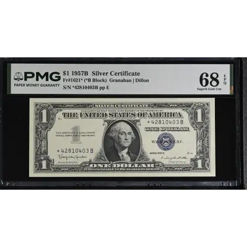 $1 1957-B blue seal. Small Silver Certificates 1621* (2)