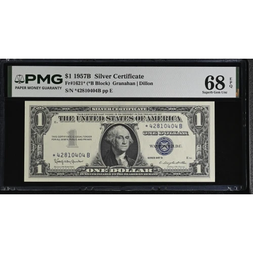 $1 1957-B blue seal. Small Silver Certificates 1621* (2)