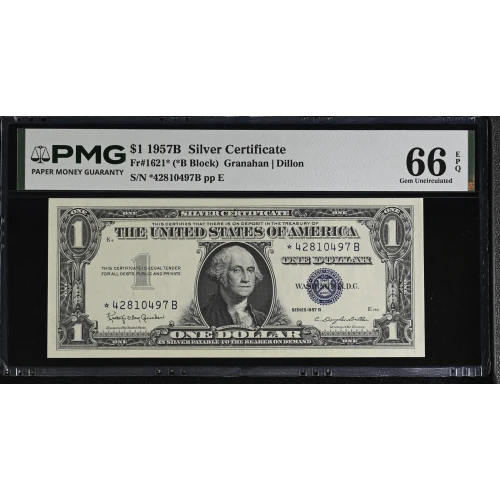 $1 1957-B blue seal. Small Silver Certificates 1621* (2)
