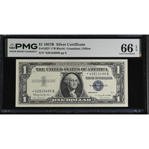 $1 1957-B blue seal. Small Silver Certificates 1621* (2)