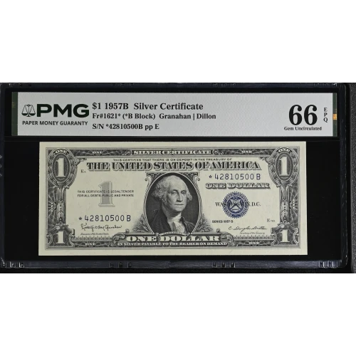 $1 1957-B blue seal. Small Silver Certificates 1621* (2)