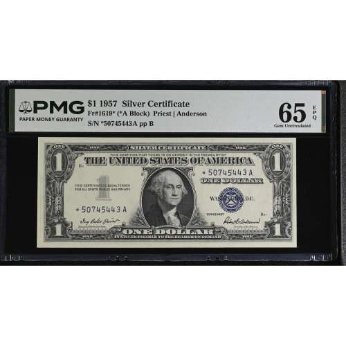 $1 1957 blue seal. Small Silver Certificates 1619* (2)