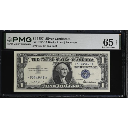 $1 1957 blue seal. Small Silver Certificates 1619* (2)