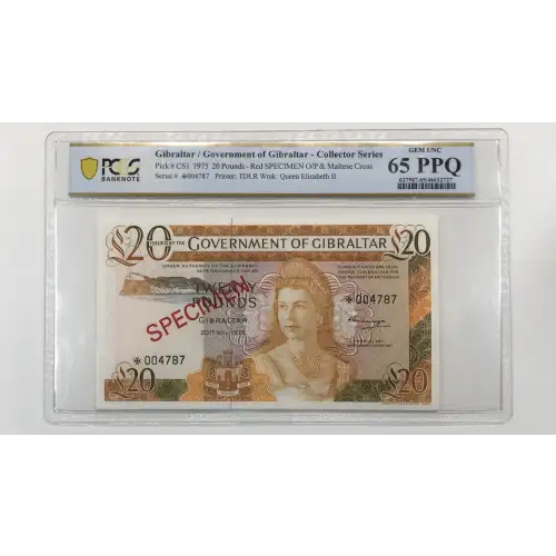 1-20 Pounds , 1975 Issue  Gibraltar CS1