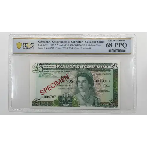 1-20 Pounds , 1975 Issue  Gibraltar CS1