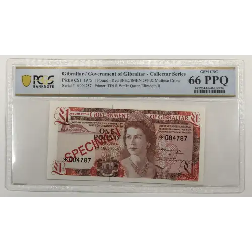 1-20 Pounds , 1975 Issue  Gibraltar CS1