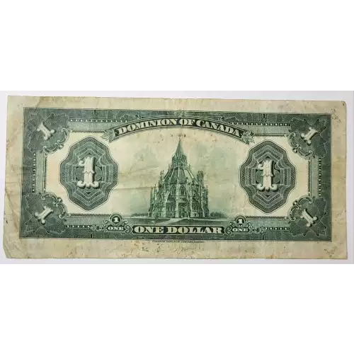 1 Dollar 2.7.1923, 1923-1925 Regular Issue c. Blue seal. Signature McCavour-Saunders. Group 1 Dominion of Canada 33 (2)