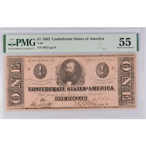 $1   Issues of the Confederate States of America CS-62 (2)