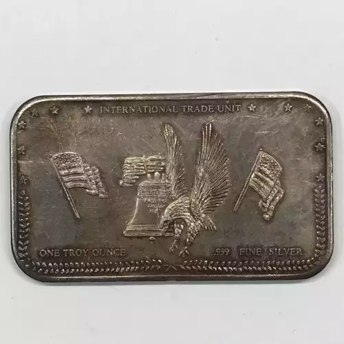 1 oz Silver Bar International Trade Unit Eagle Liberty Bell US