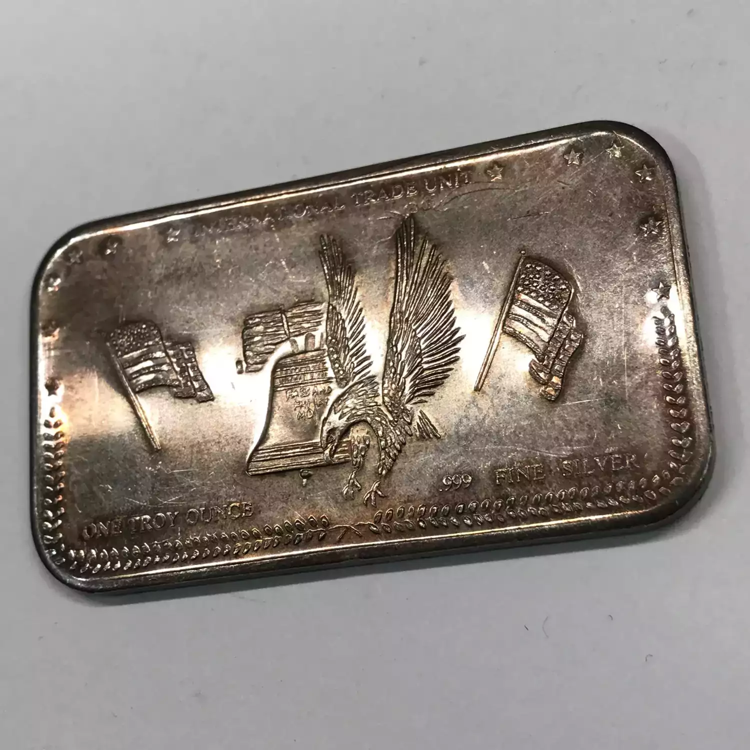 1 oz Silver Bar International Trade Unit Eagle Liberty Bell