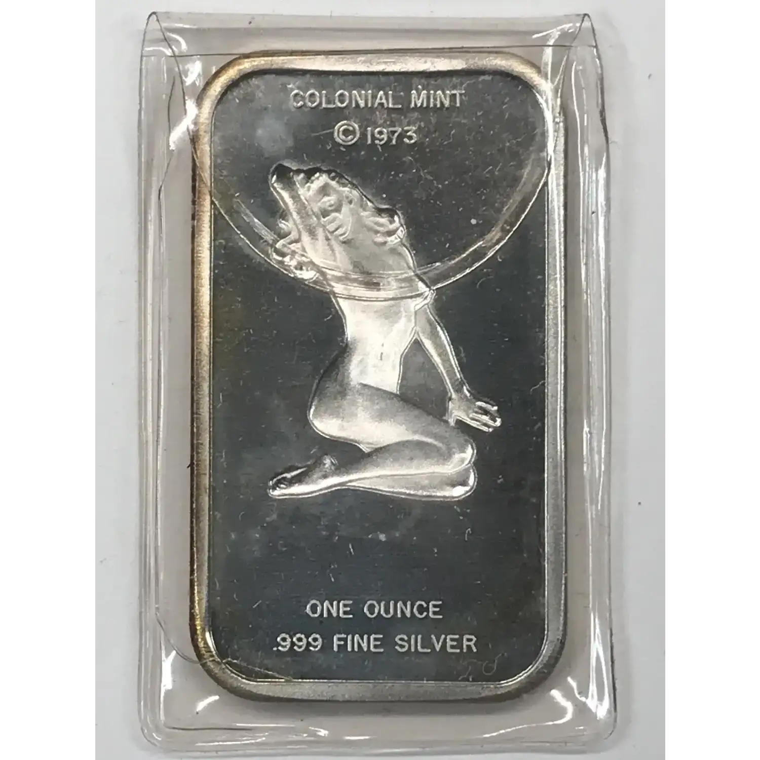 1973 1 oz Silver Bar Marilyn Monroe Colonial Mint - Old Pueblo Coin