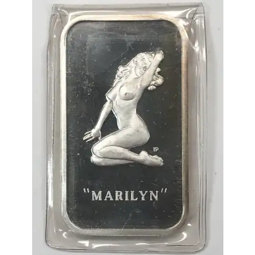 1973 1 oz Silver Bar Marilyn Monroe Colonial Mint - Old Pueblo Coin