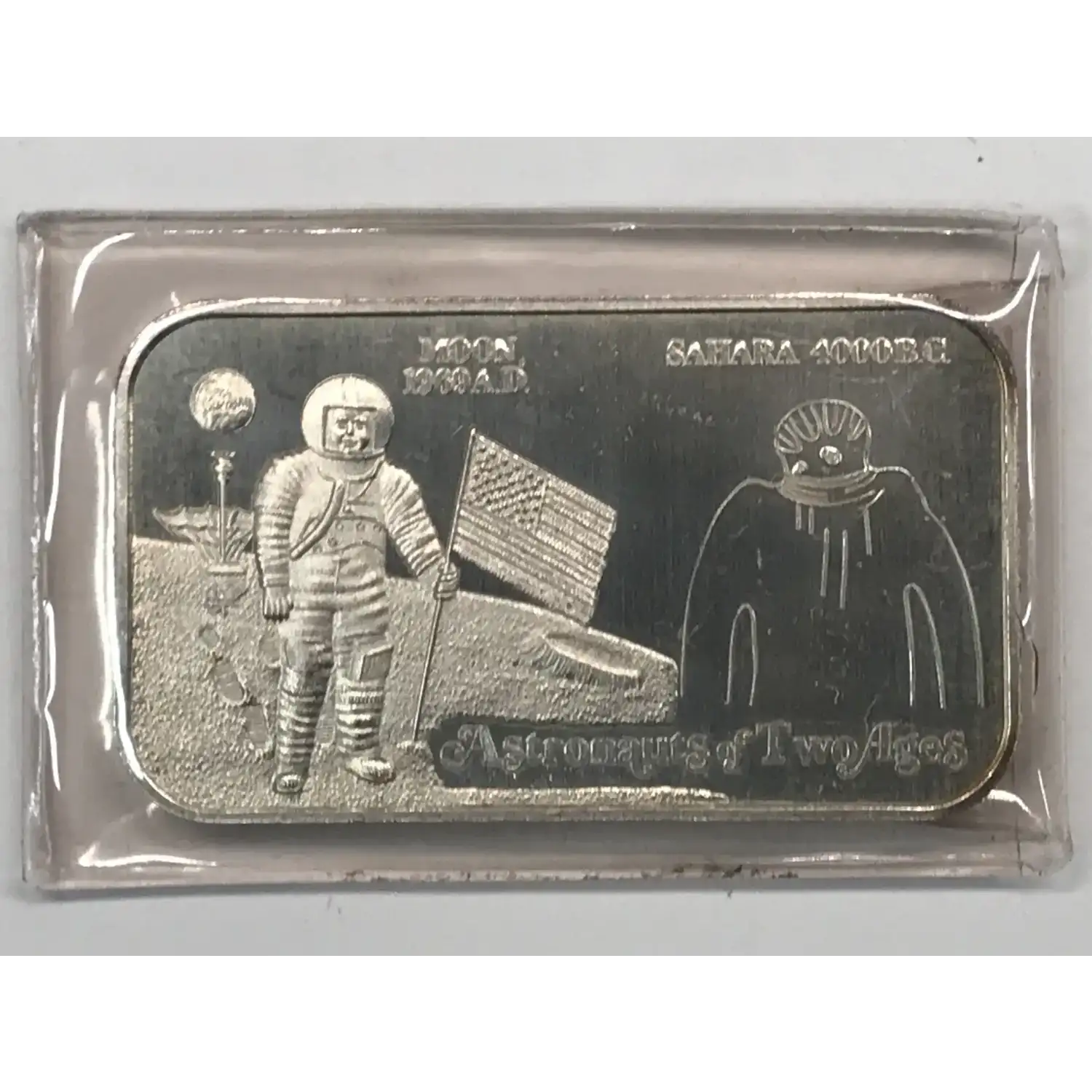 1974 1 oz Silver Bar Astronauts of Two Ages Tennessee Silver Coin