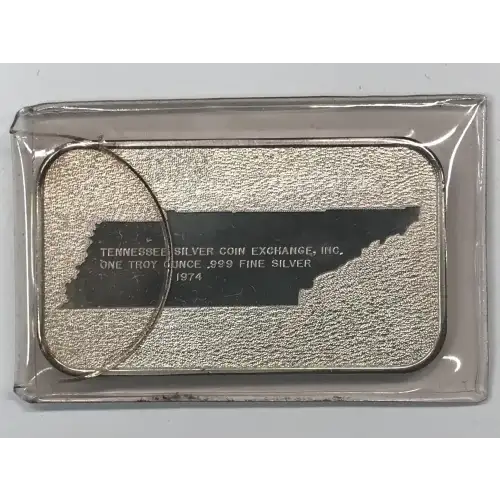 1974 1 oz Silver Bar Astronauts of Two Ages Tennessee Silver Coin