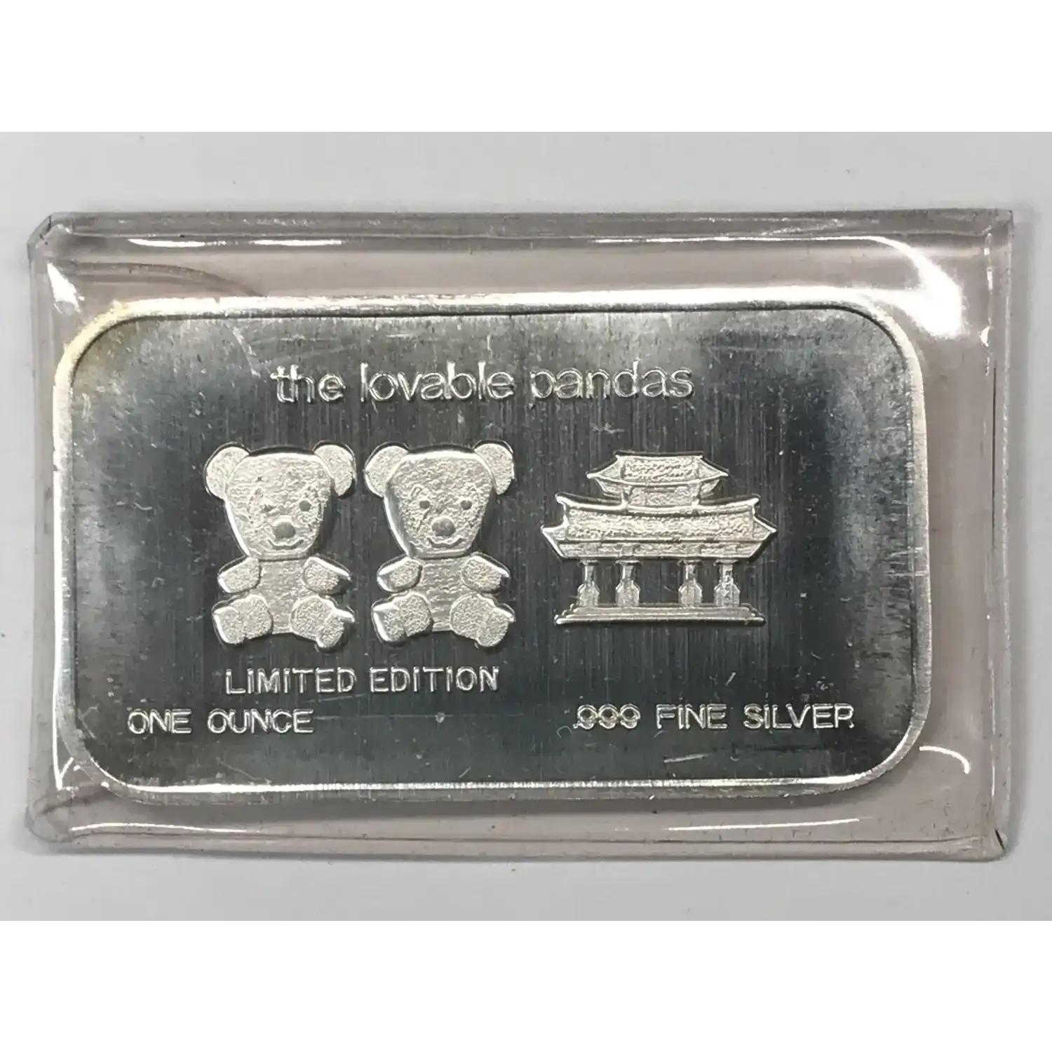 1 oz Silver Bar The Lovable Pandas International Silver Ingot Co
