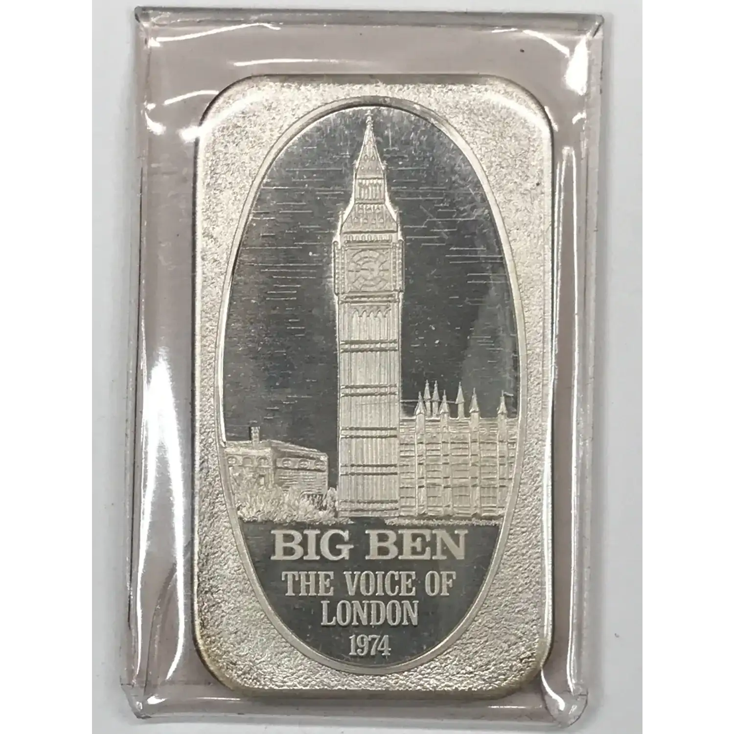 1974 1 oz Silver Bar Big Ben Voice of London USSC - Old Pueblo Coin