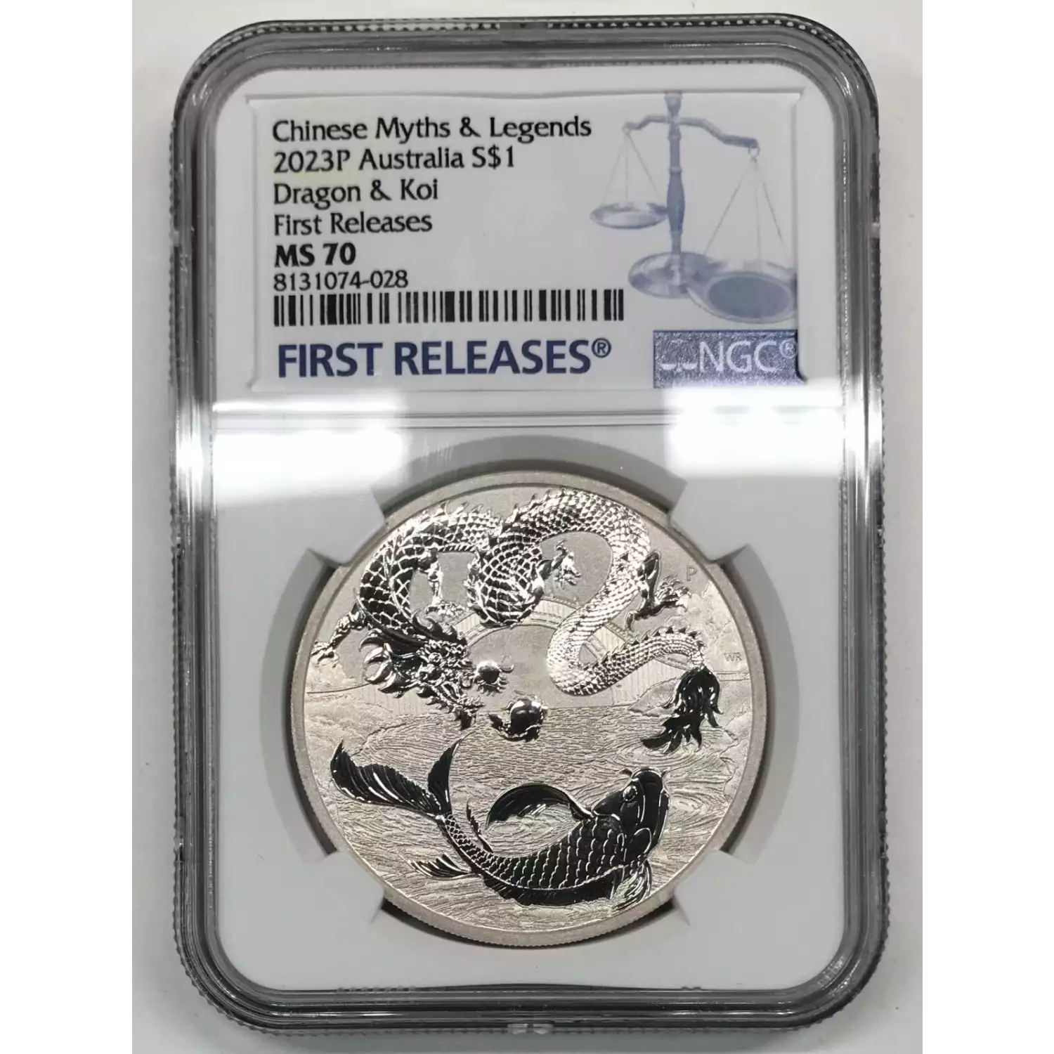 2023 1 oz Silver NGC MS-70 Australia Dragon & Koi Chinese