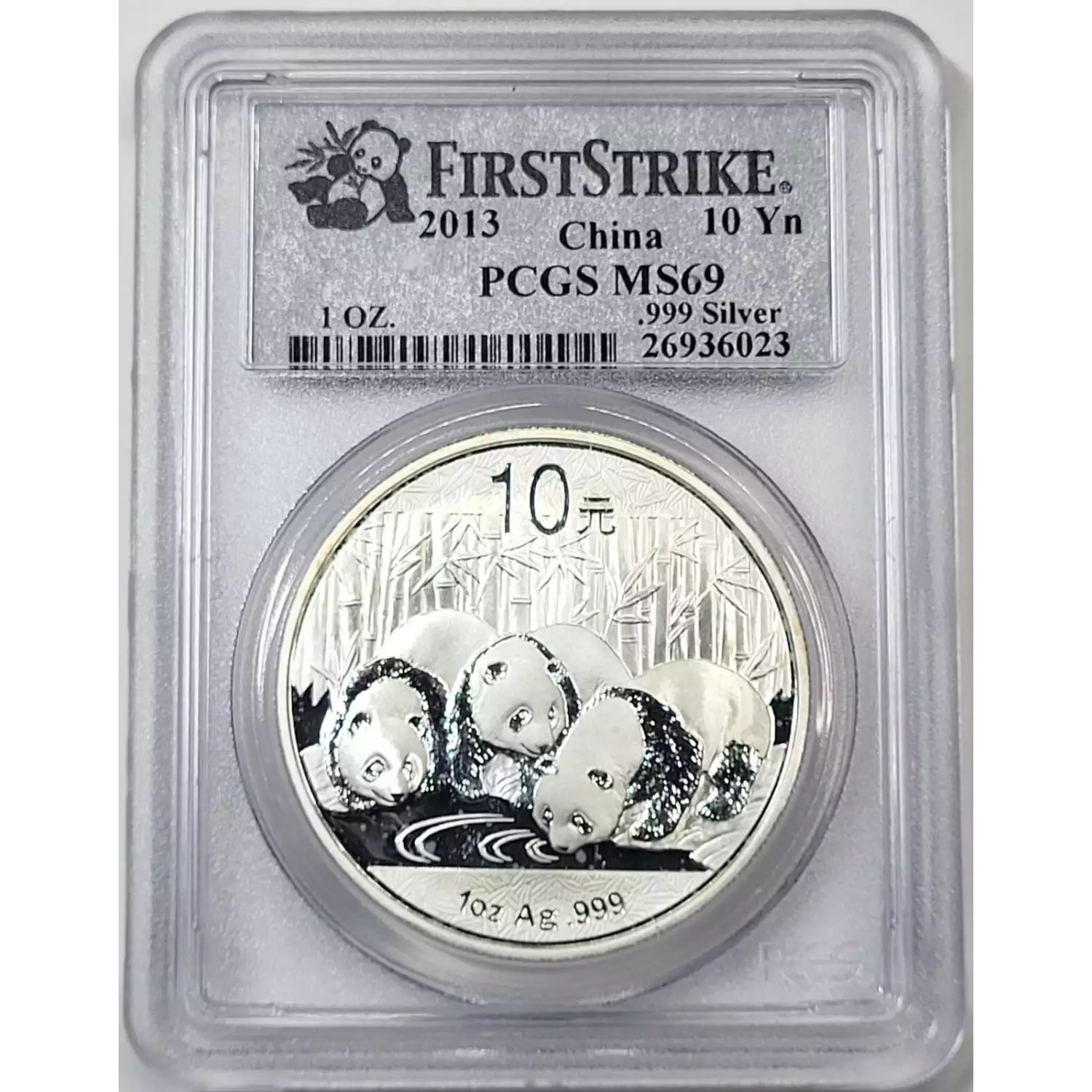 2013-China 1 oz Silver PCGS MS-69 First Strike Panda - Old Pueblo Coin