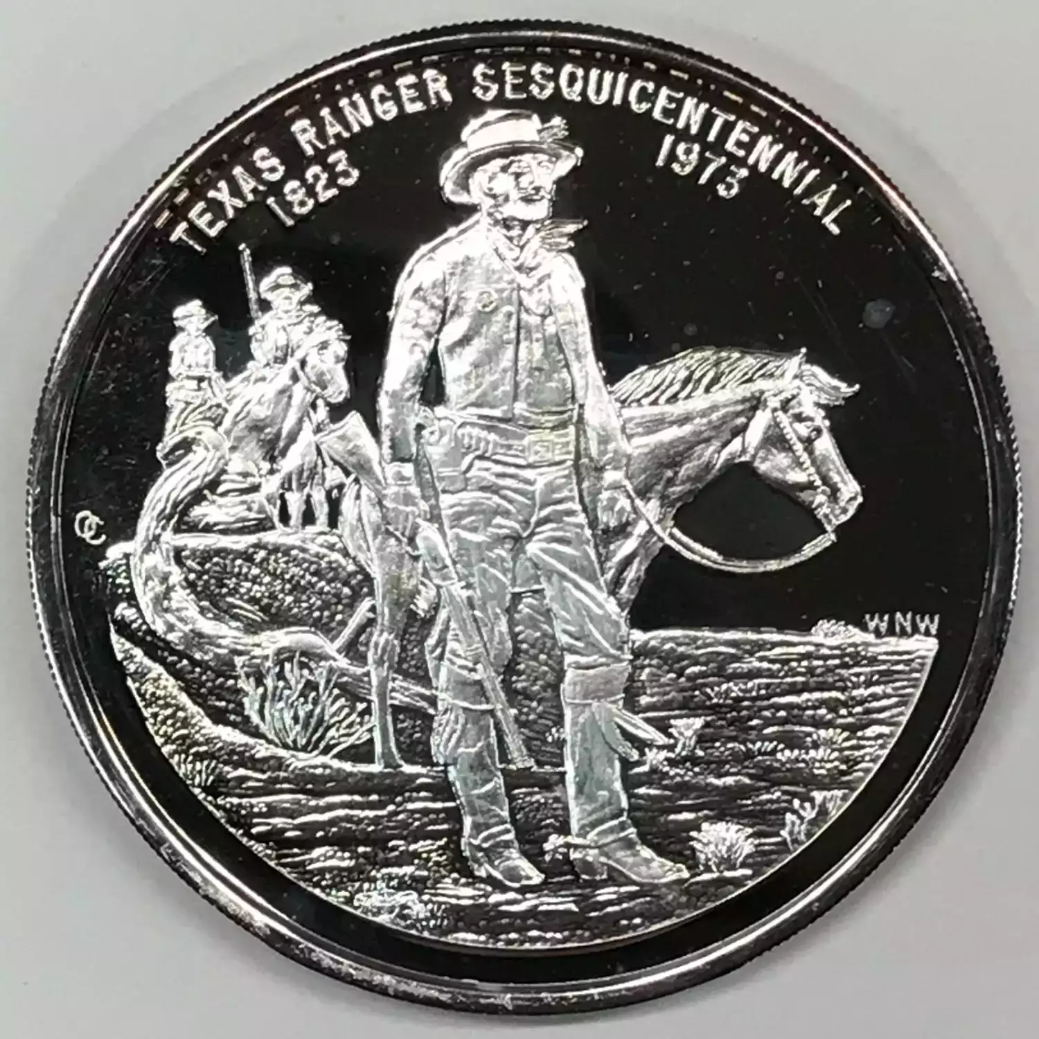 安齋肇 ROCKSENSE 1973 1 oz Silver Round State of Texas Ranger