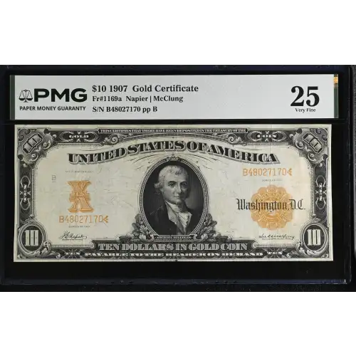 $10 1907 Gold Act of 1907 Gold Certificates 1169a (2)