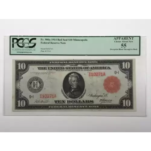 $10 1914 Red Seal Federal Reserve Notes 900A