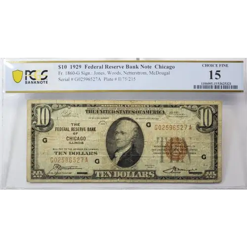 $10 1929 brown seal Small Federal Reserve Bank Notes 1860-G