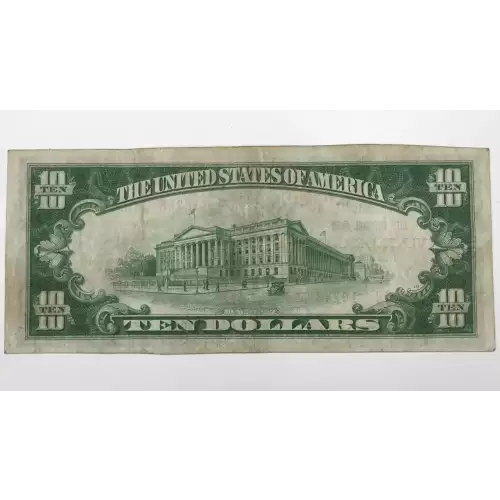 $10 1929 small brown seal. Small National Bank Notes 1801-1 (2)