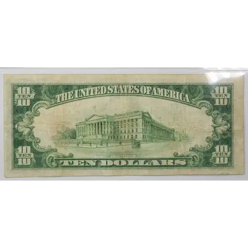 $10 1929 small brown seal. Small National Bank Notes 1801-1 (4)