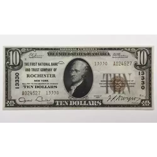 $10 1929 small brown seal. Small National Bank Notes 1801-2 (2)