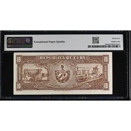 10 Pesos 1956-1960, 1956 Issue b. 1958 Cuba 88 (3)