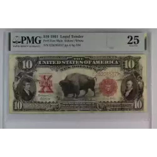 $10  Small Red, scalloped Legal Tender Issues 121m (3)