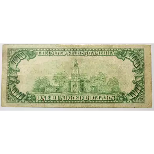 $100 1929 brown seal Small Federal Reserve Bank Notes 1890-G