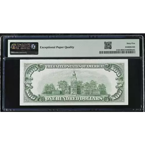 $100 1934-C.  Small Size $100 Federal Reserve Notes 2155-I (2)
