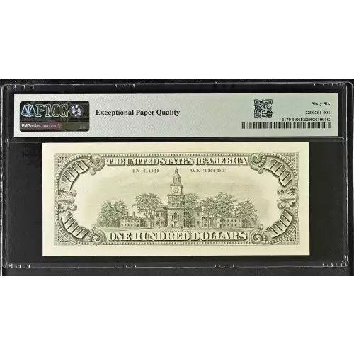 $100 1981-A.  Small Size $100 Federal Reserve Notes 2170-H (2)