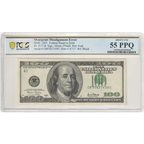 $100 2001  Small Size $100 Federal Reserve Notes 2177-B (2)